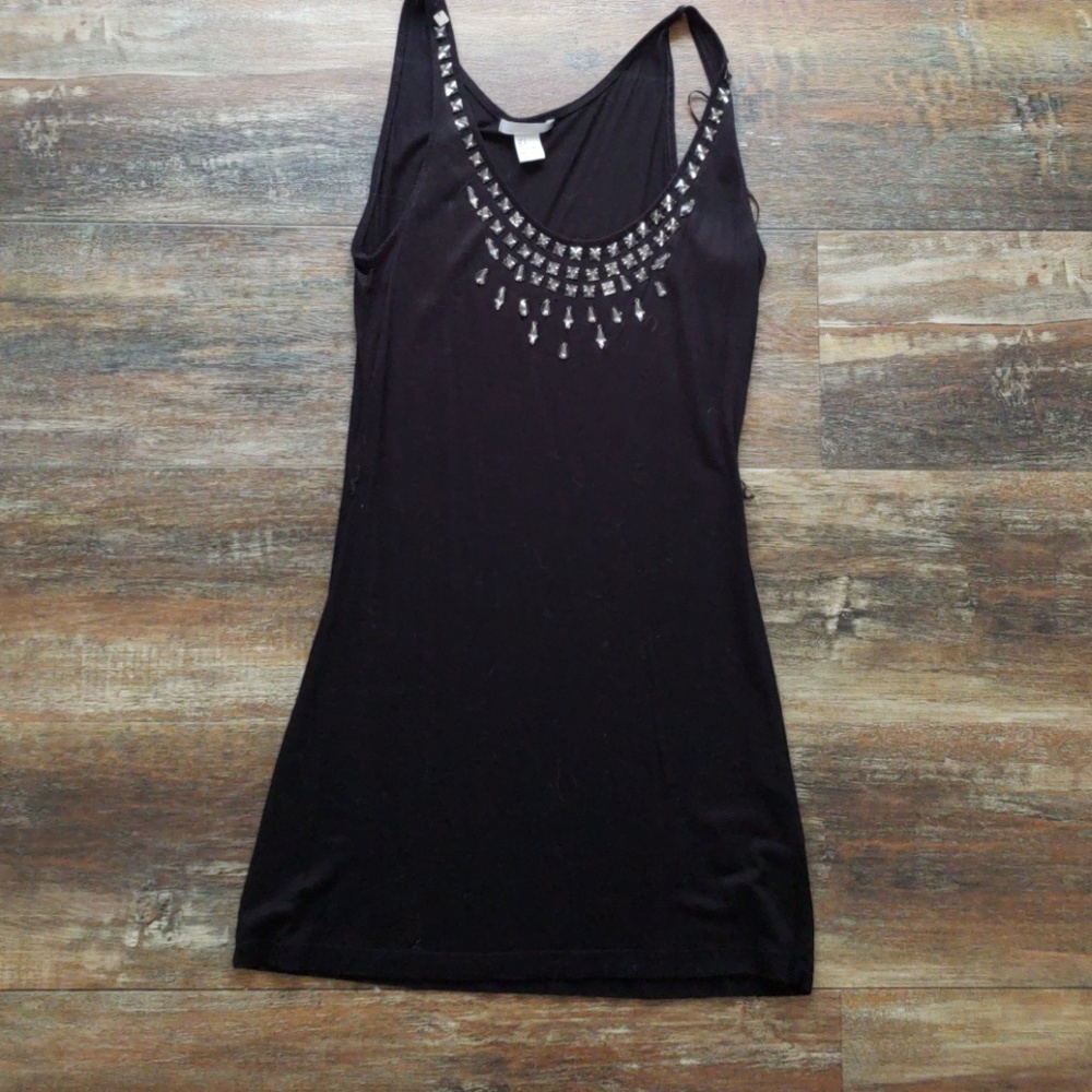 Long black tank top